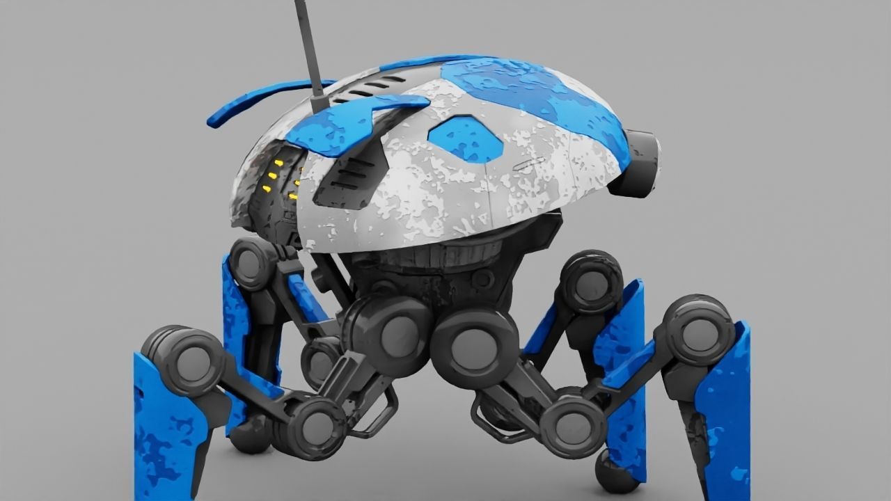 SPY ROBOT  CELL  Rigged Character 3D model_9