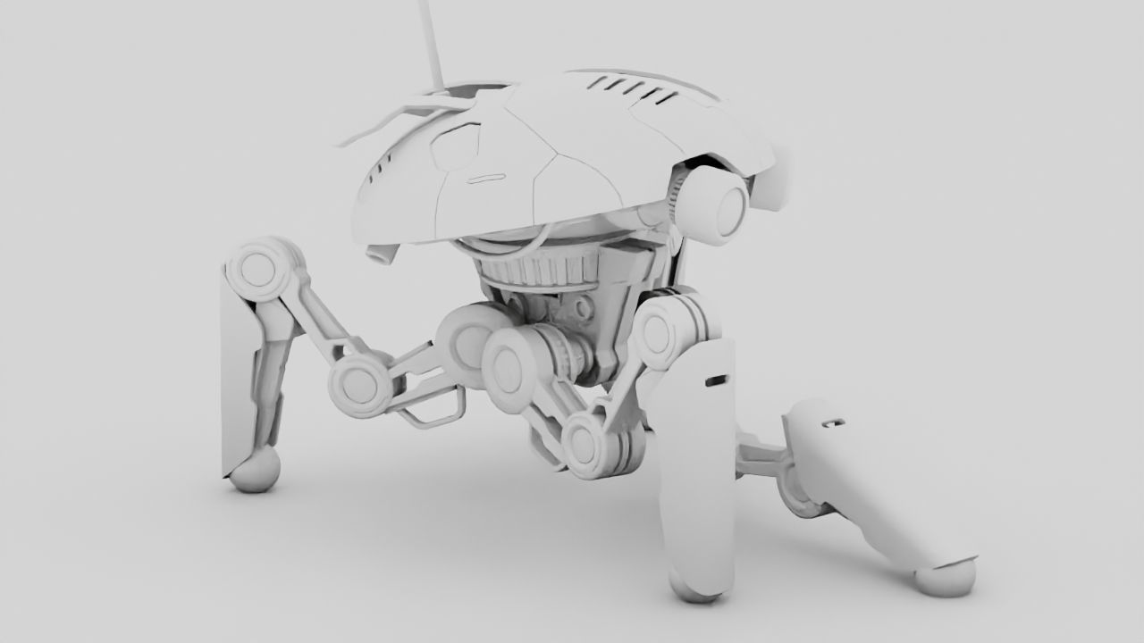 SPY ROBOT  CELL  Rigged Character 3D model_36