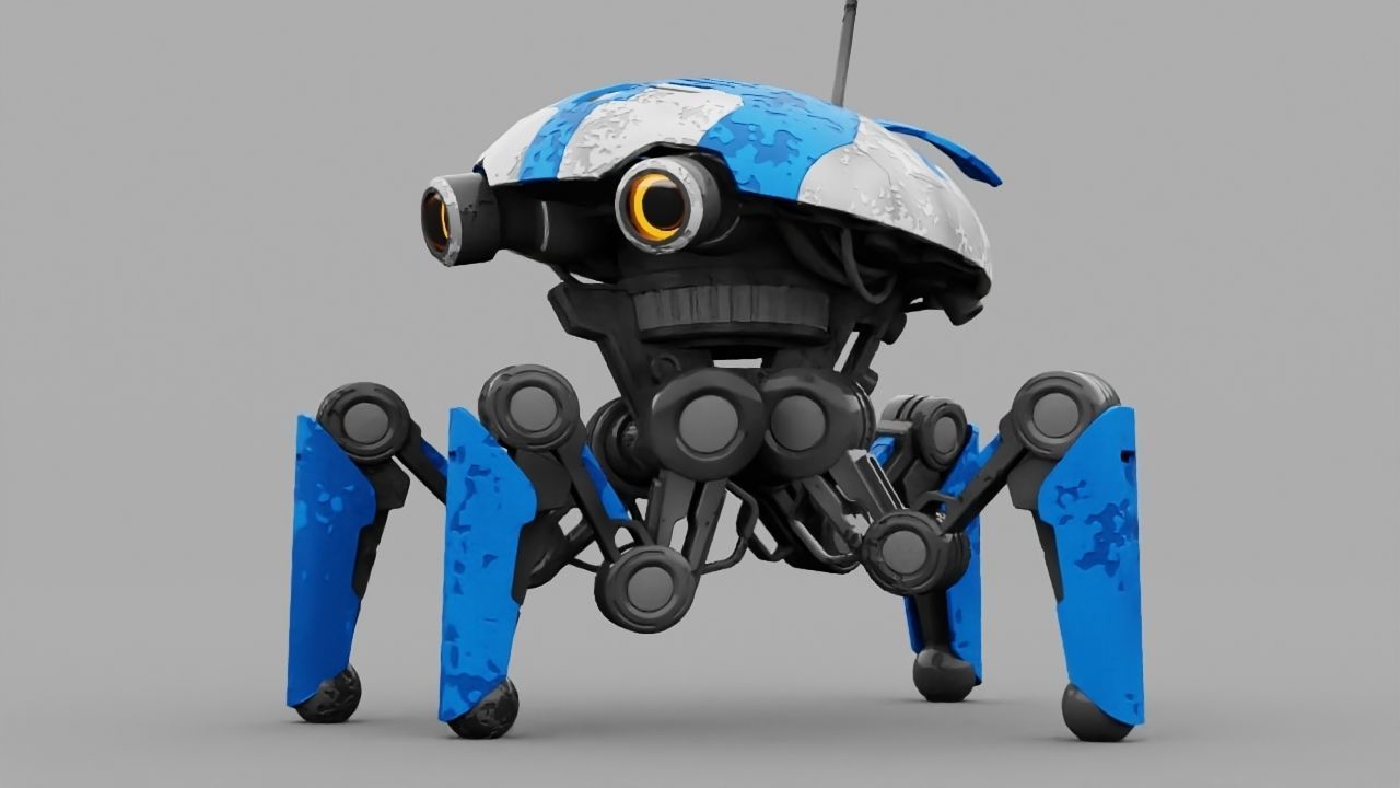 SPY ROBOT  CELL  Rigged Character 3D model_14