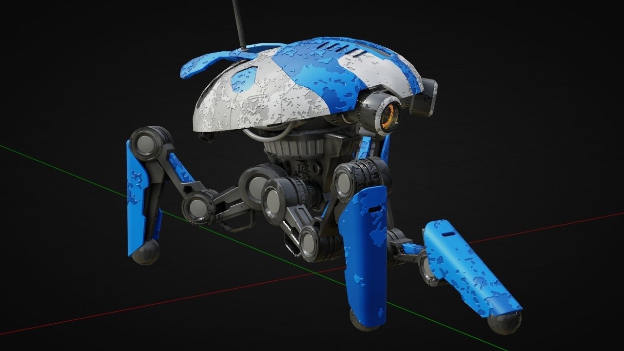 SPY ROBOT  CELL  Rigged Character 3D model_25