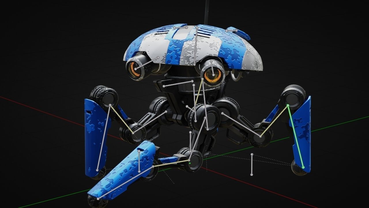 SPY ROBOT  CELL  Rigged Character 3D model_27