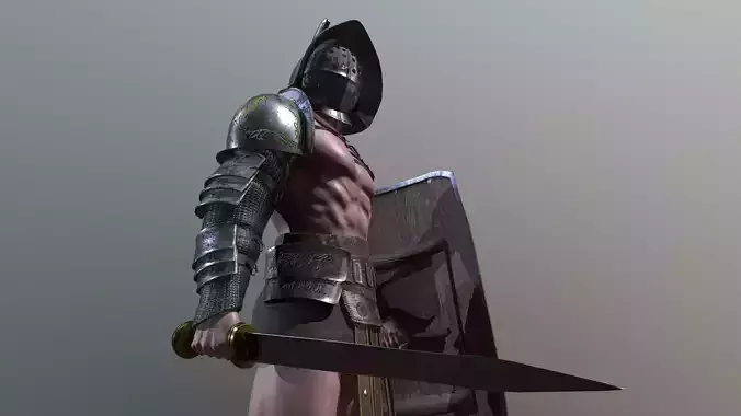 Gladiator Murmillo Low-poly 3D model