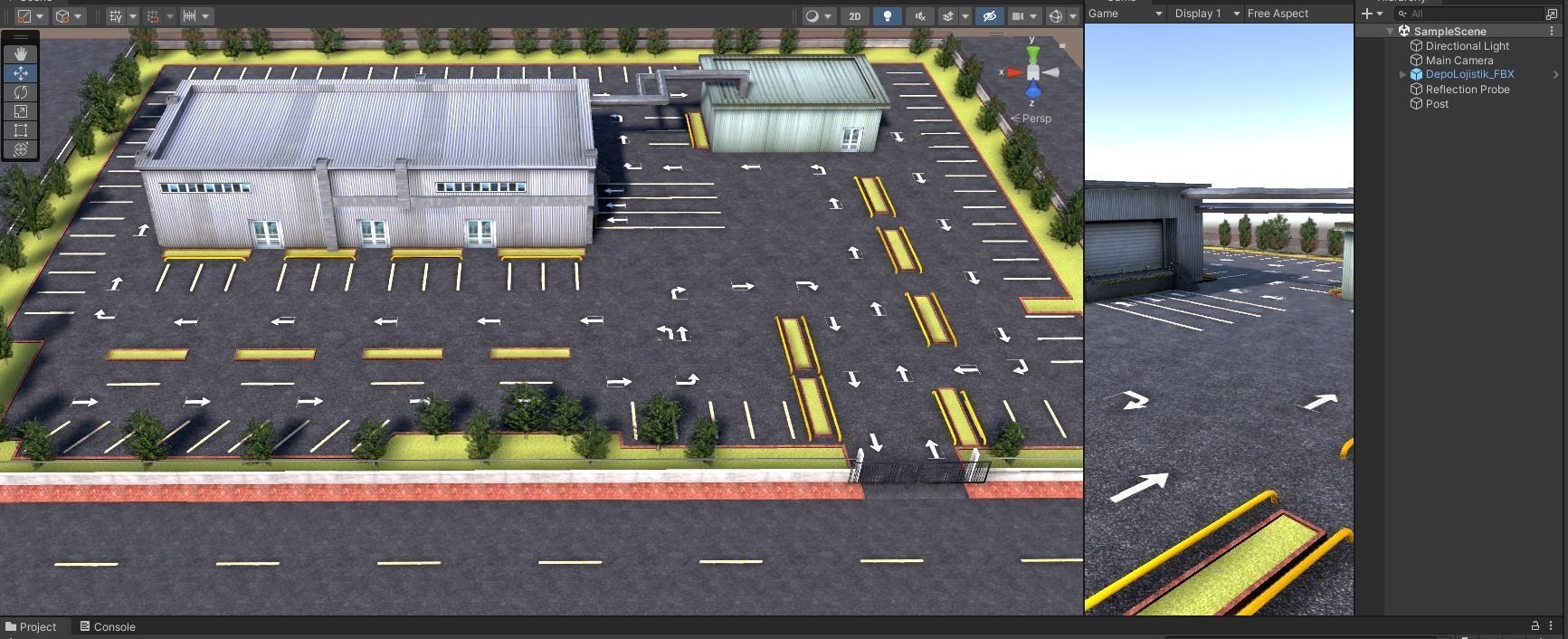 Logistics Warehouse Storage Building Units and Car Park  Low-poly 3D model_3