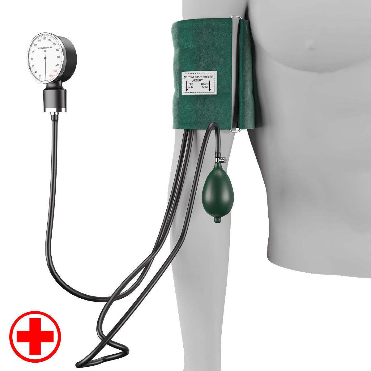Sphygmomanometer 3D model blood pressure 3D model_3
