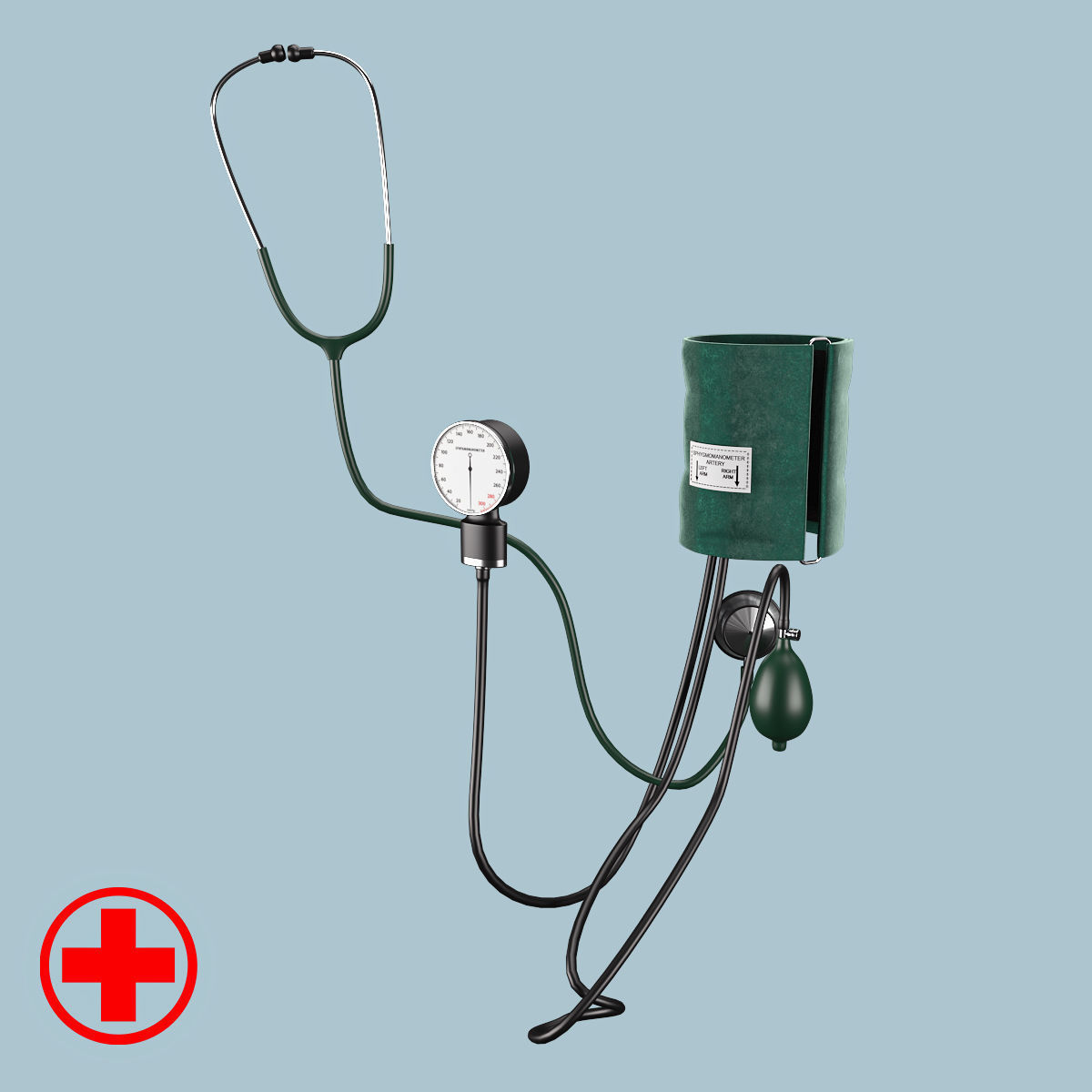 Sphygmomanometer 3D model blood pressure 3D model_1