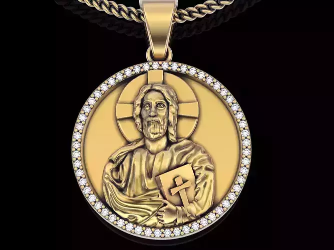  Jesus  3D pendant jewelry printable gold 3D model