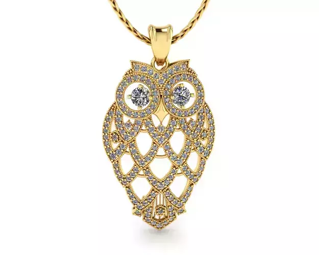 Owl Diamonds  Pendant 