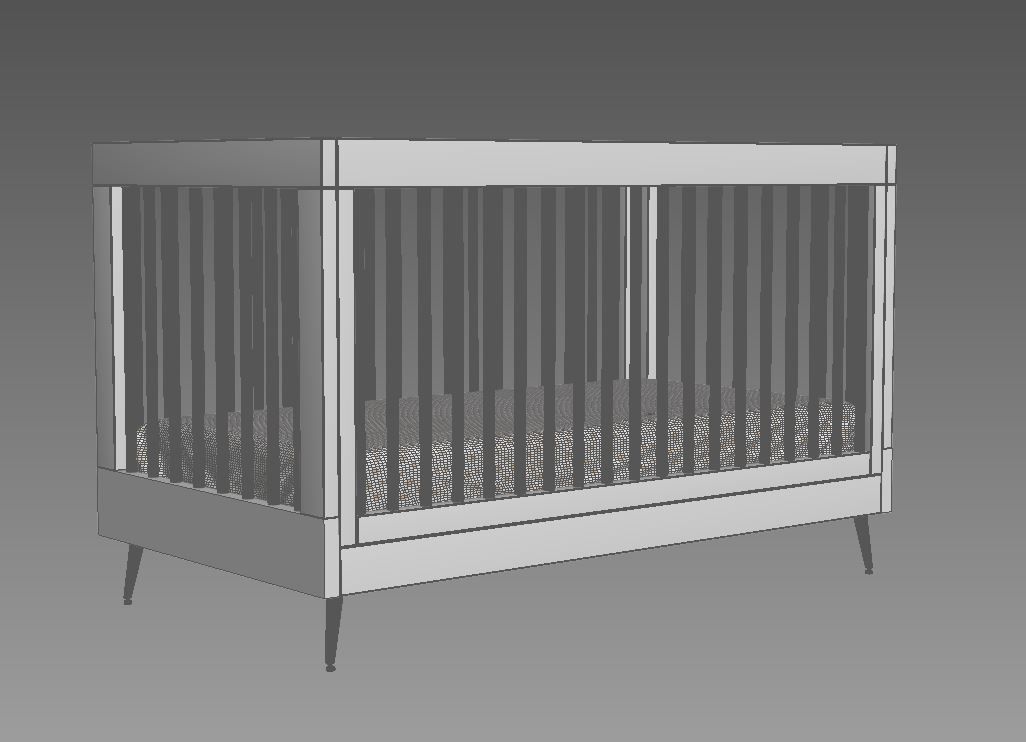 Delta Sloane 4-In-1 Acrylic Convertible Crib  3D model_3