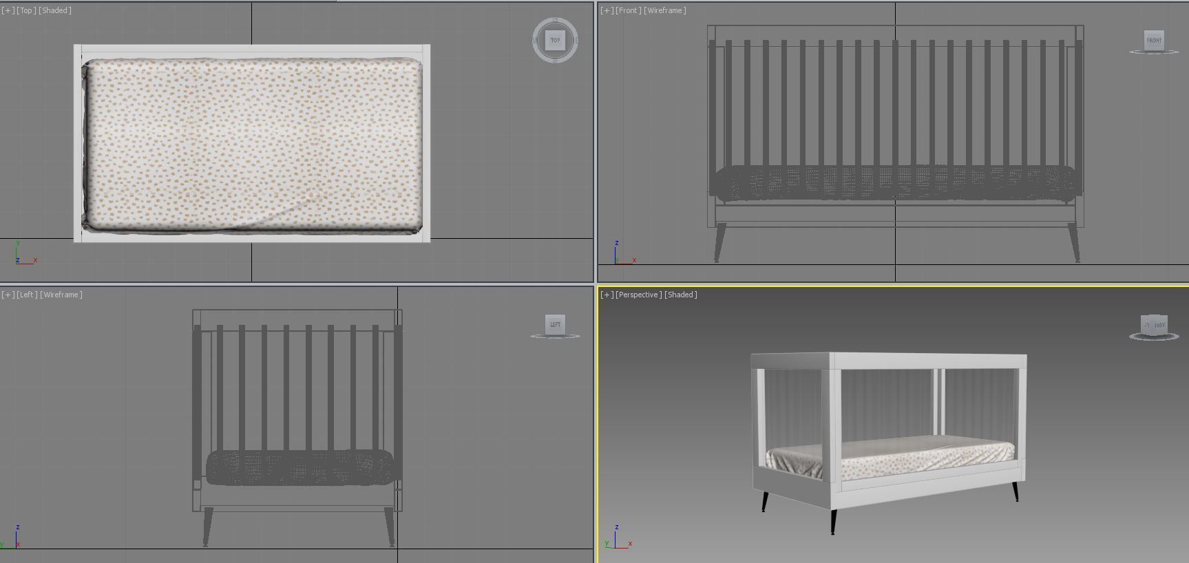 Delta Sloane 4-In-1 Acrylic Convertible Crib  3D model_5