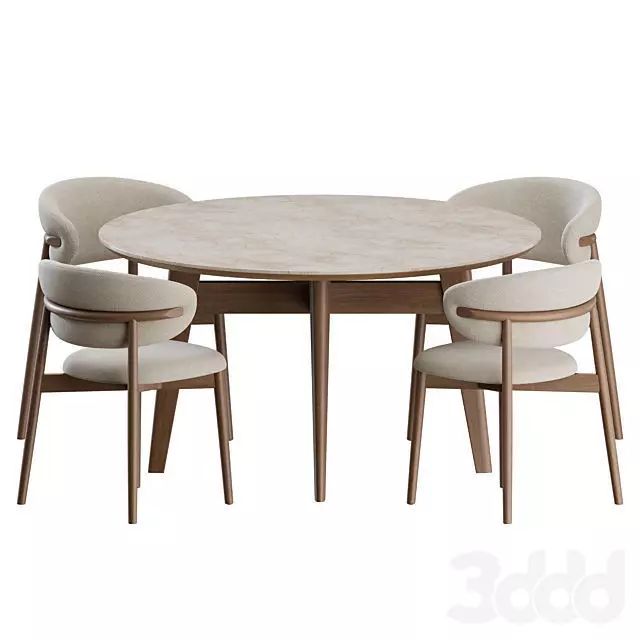 Oleandro chair with table 3D model