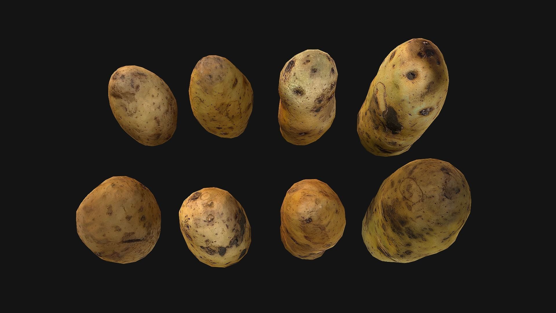 Potato Low-poly 3D model_12
