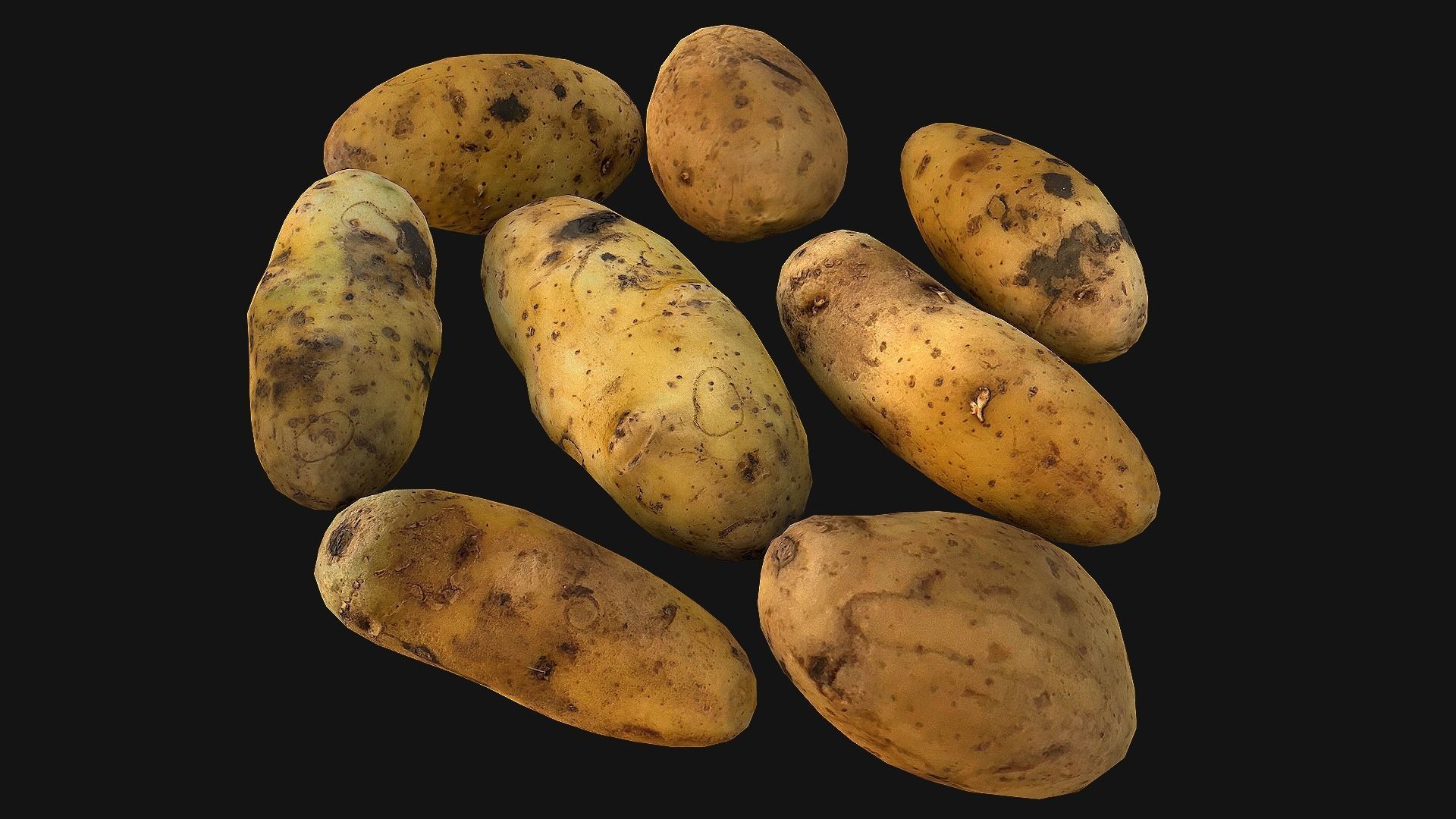 Potato Low-poly 3D model_5