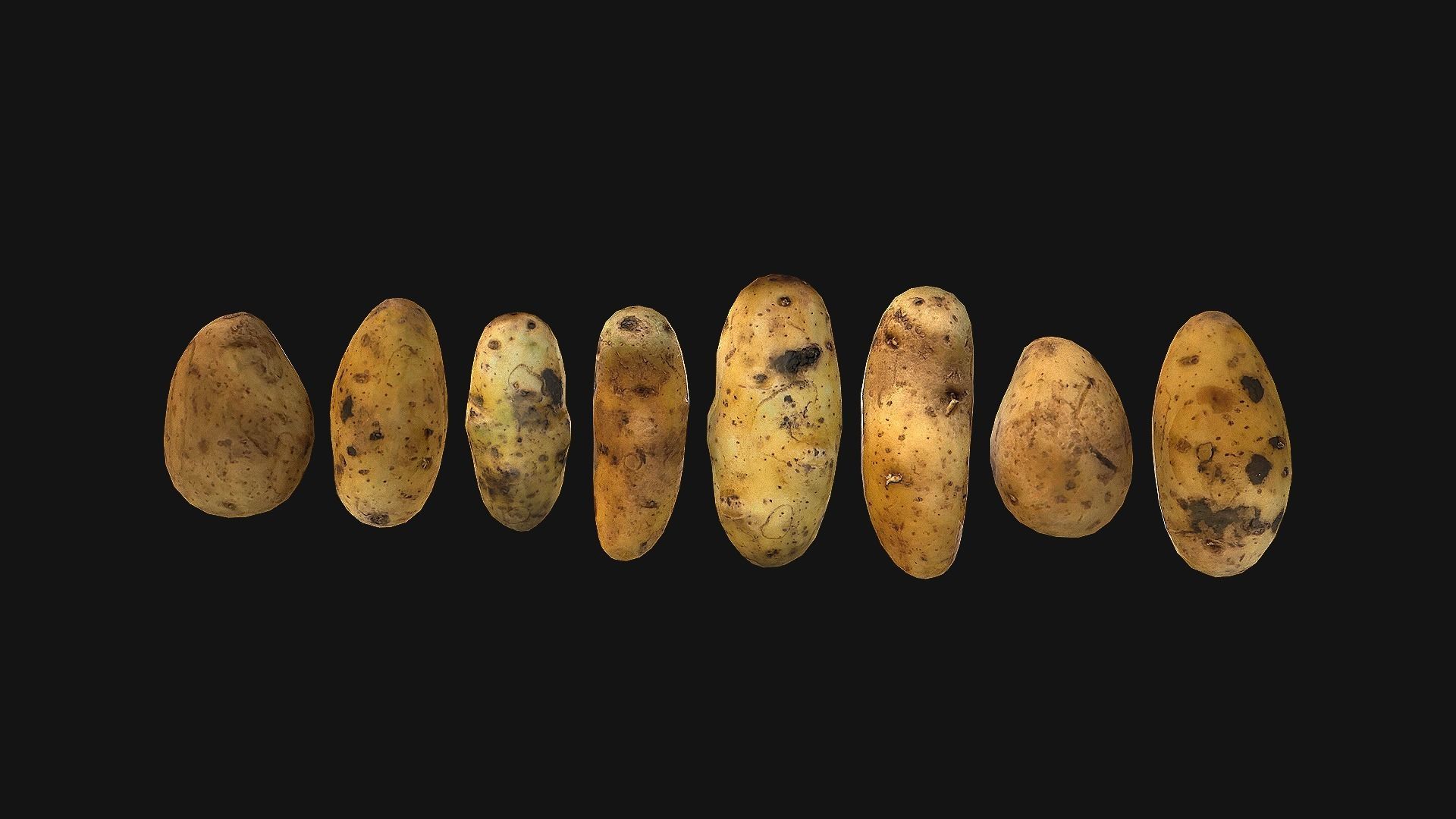 Potato Low-poly 3D model_6