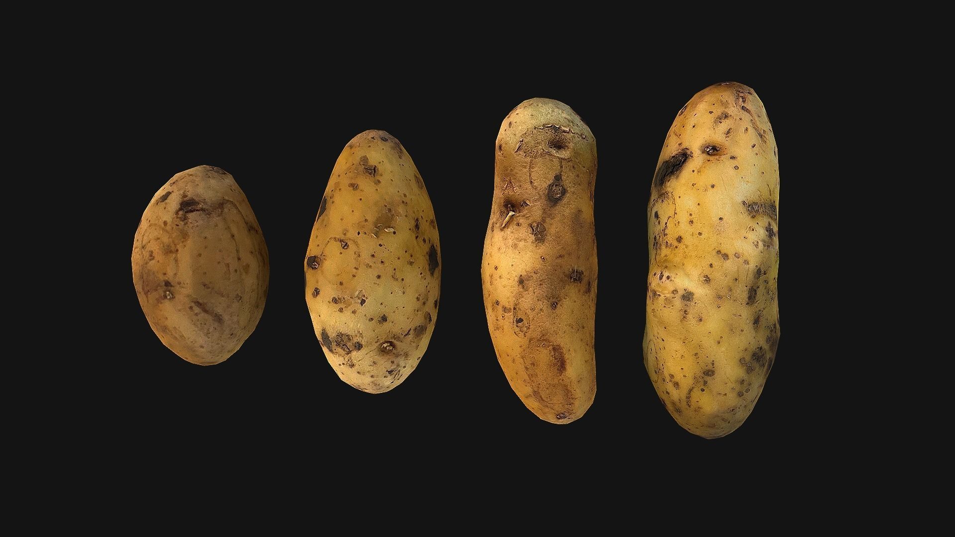 Potato Low-poly 3D model_9