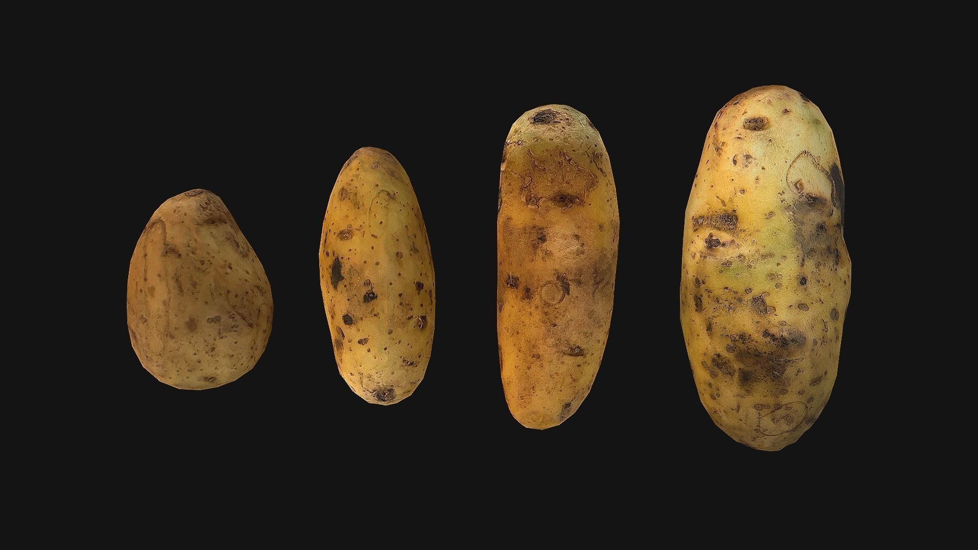 Potato Low-poly 3D model_10