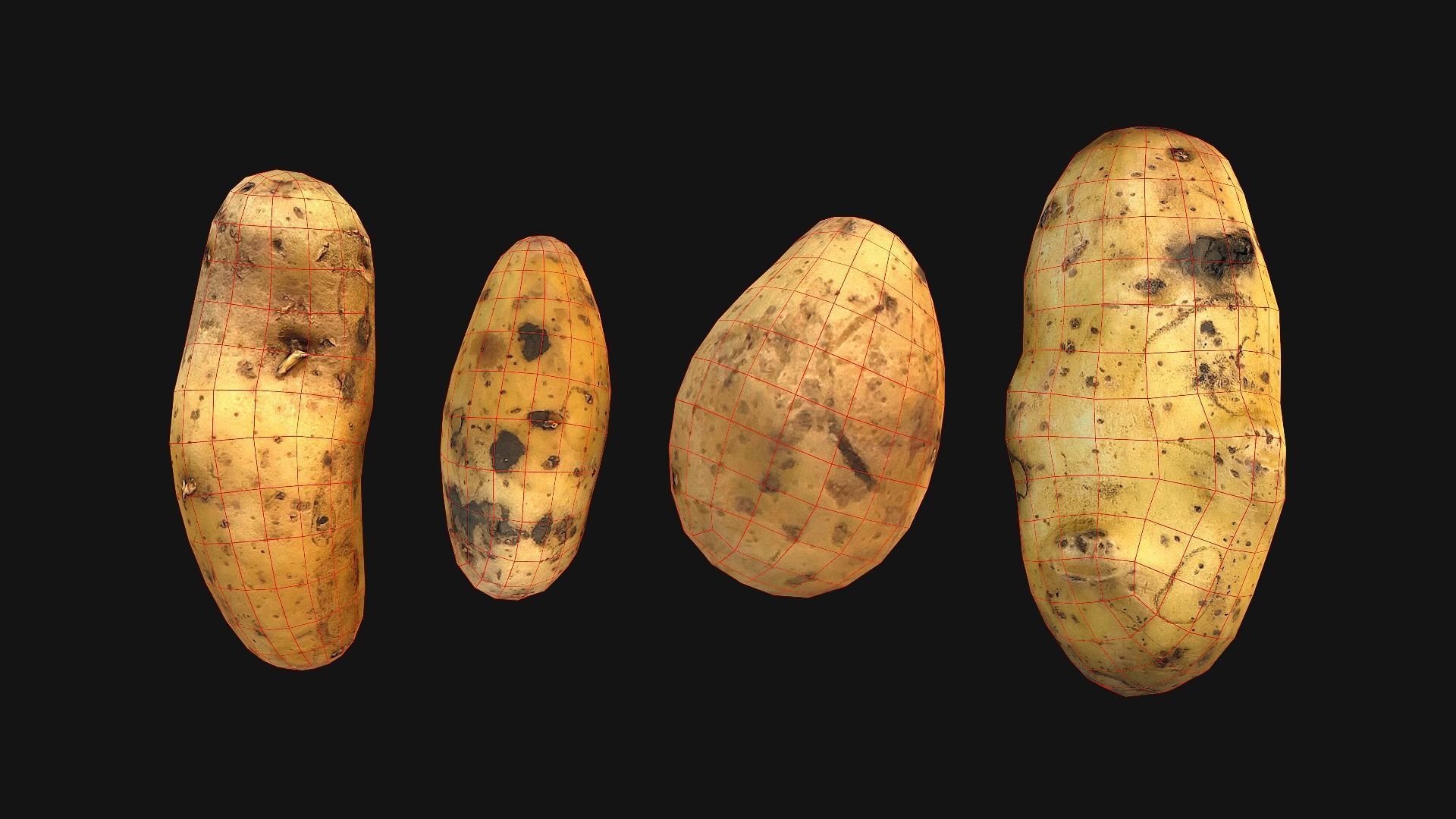 Potato Low-poly 3D model_17