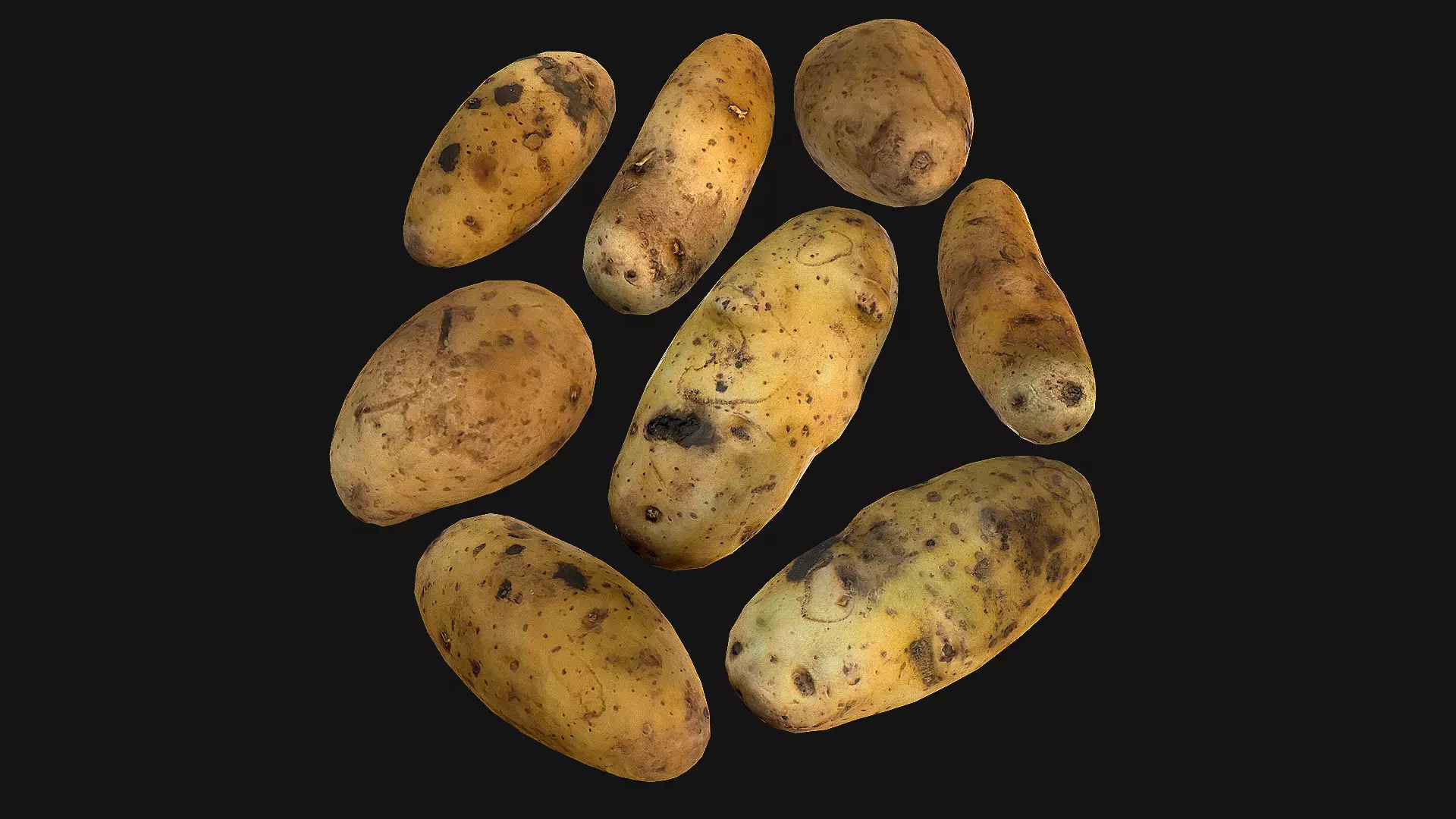 Potato Low-poly 3D model_0
