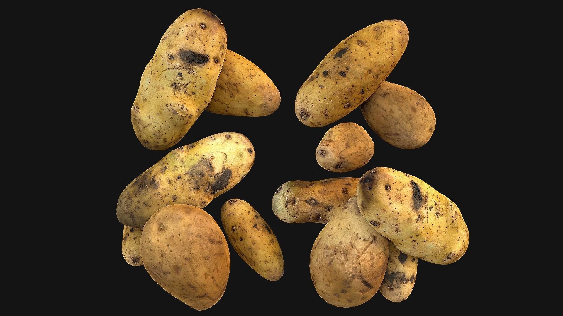 Potato Low-poly 3D model_19