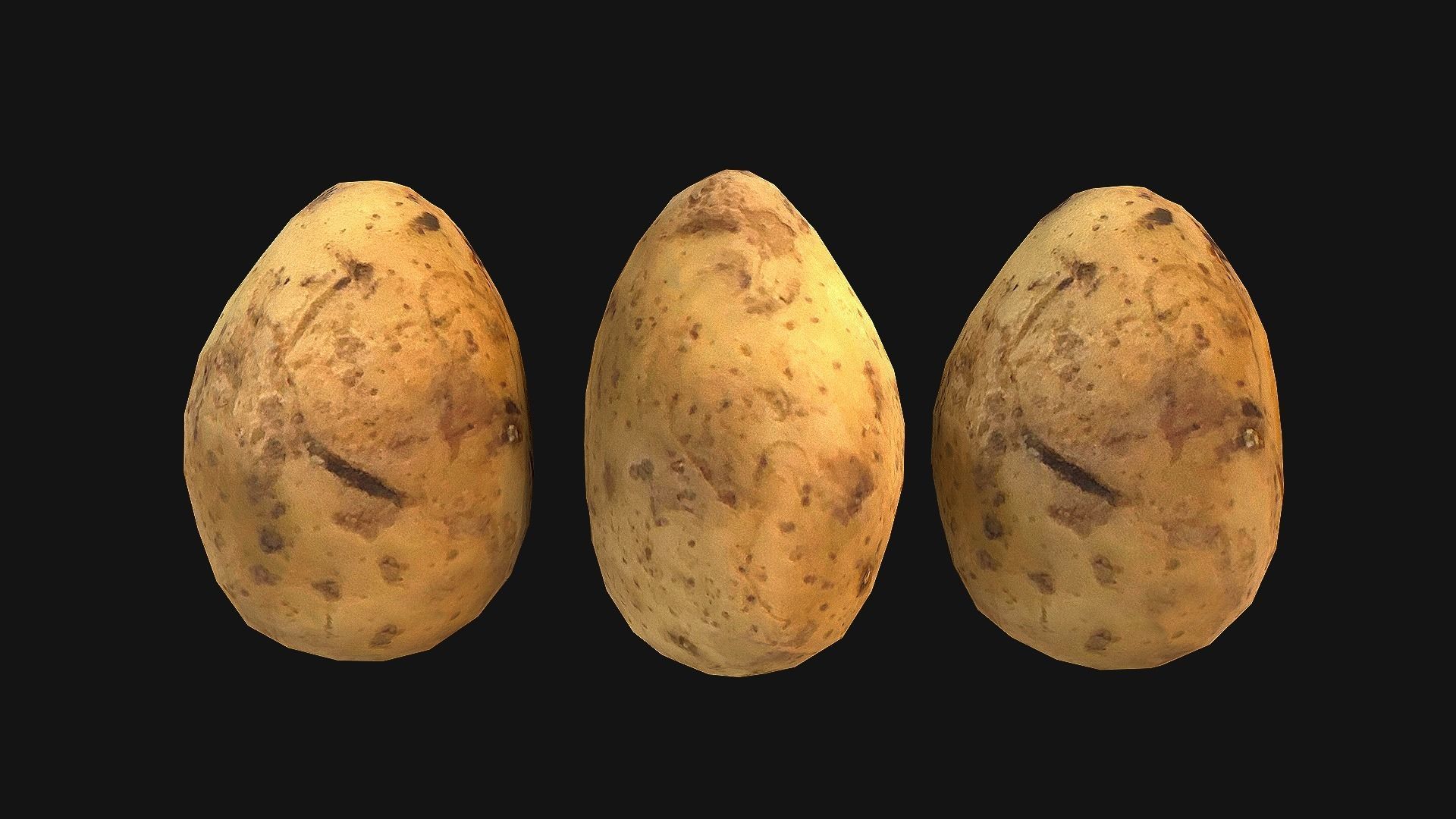 Potato Low-poly 3D model_16