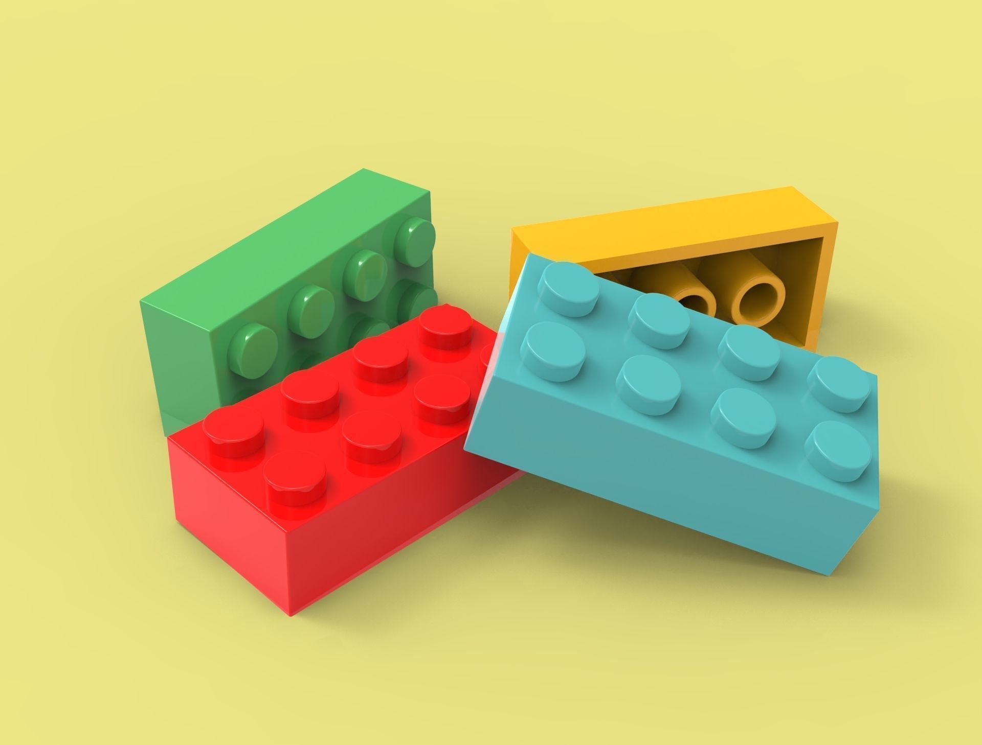 Lego Bricks 3D model_3