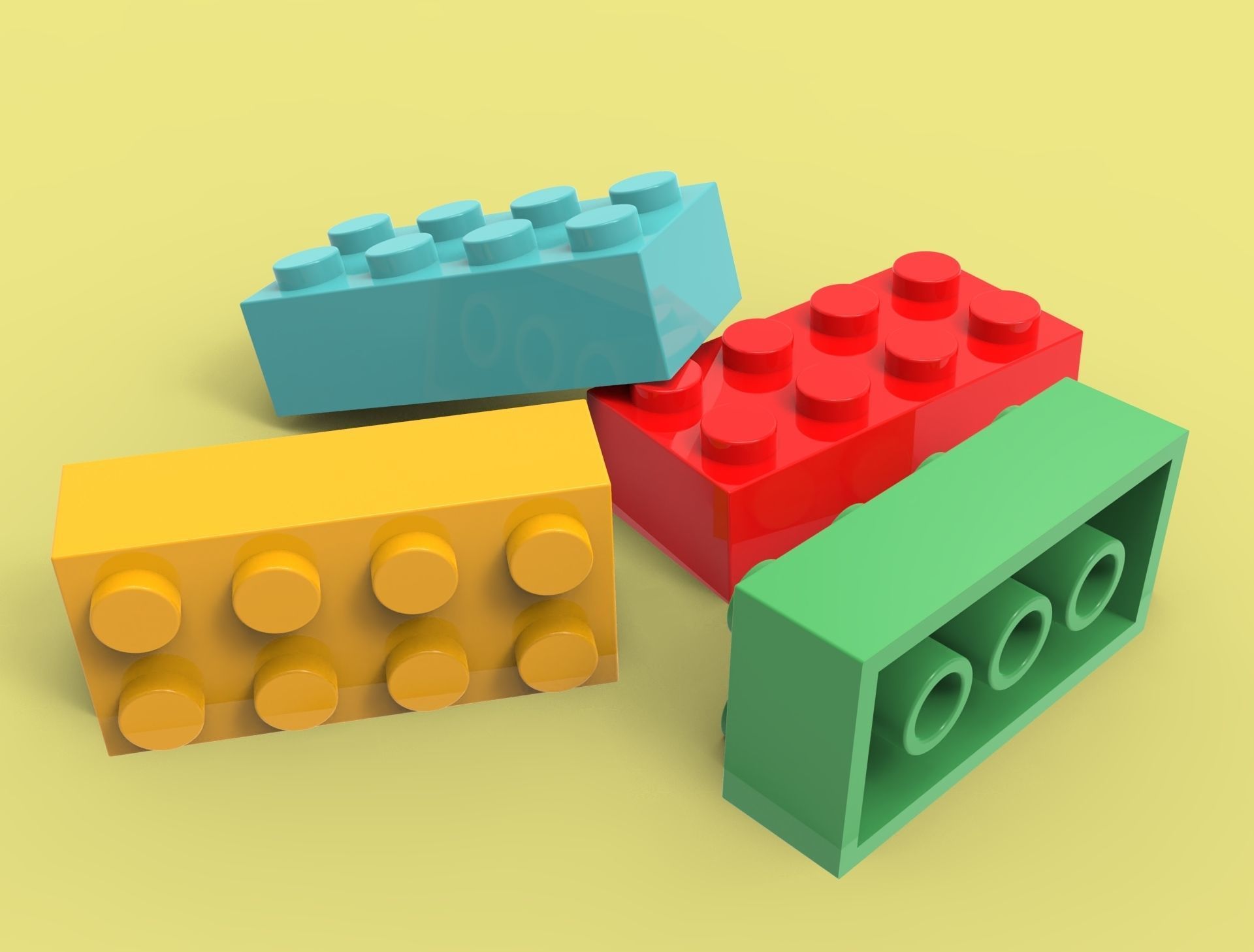 Lego Bricks 3D model_8
