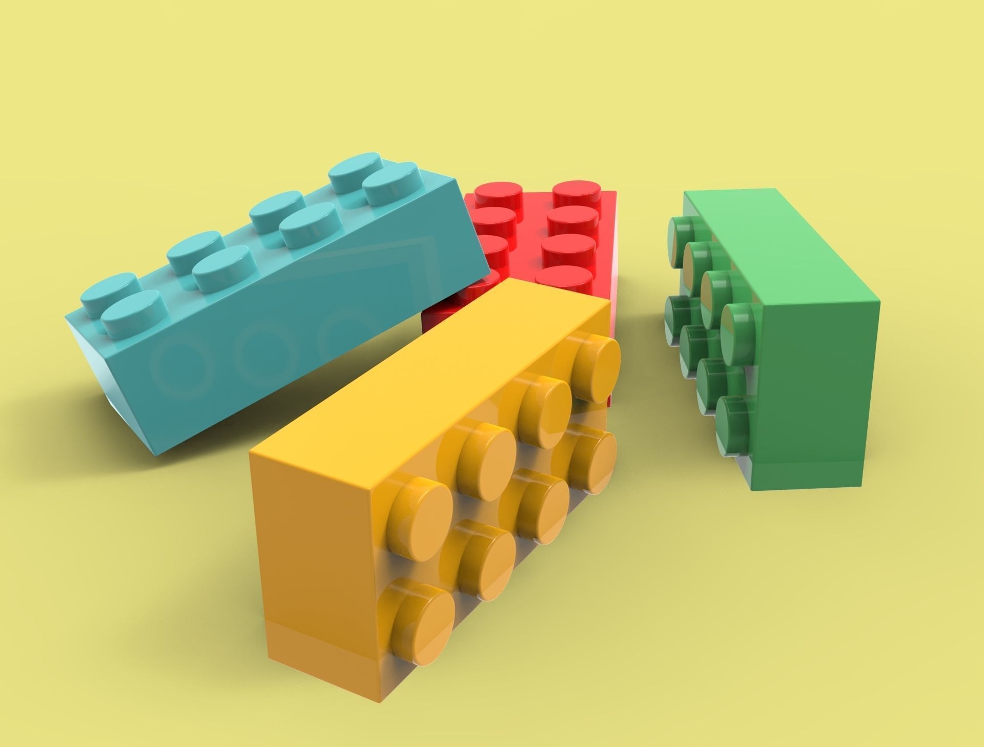 Lego Bricks 3D model_2