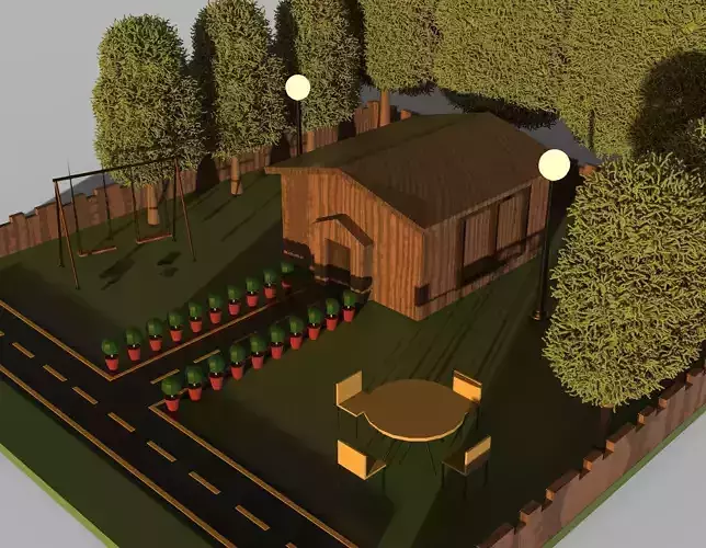 Hut House Low Poly Terrain