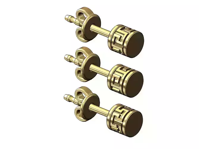 Greek key beads stud earring