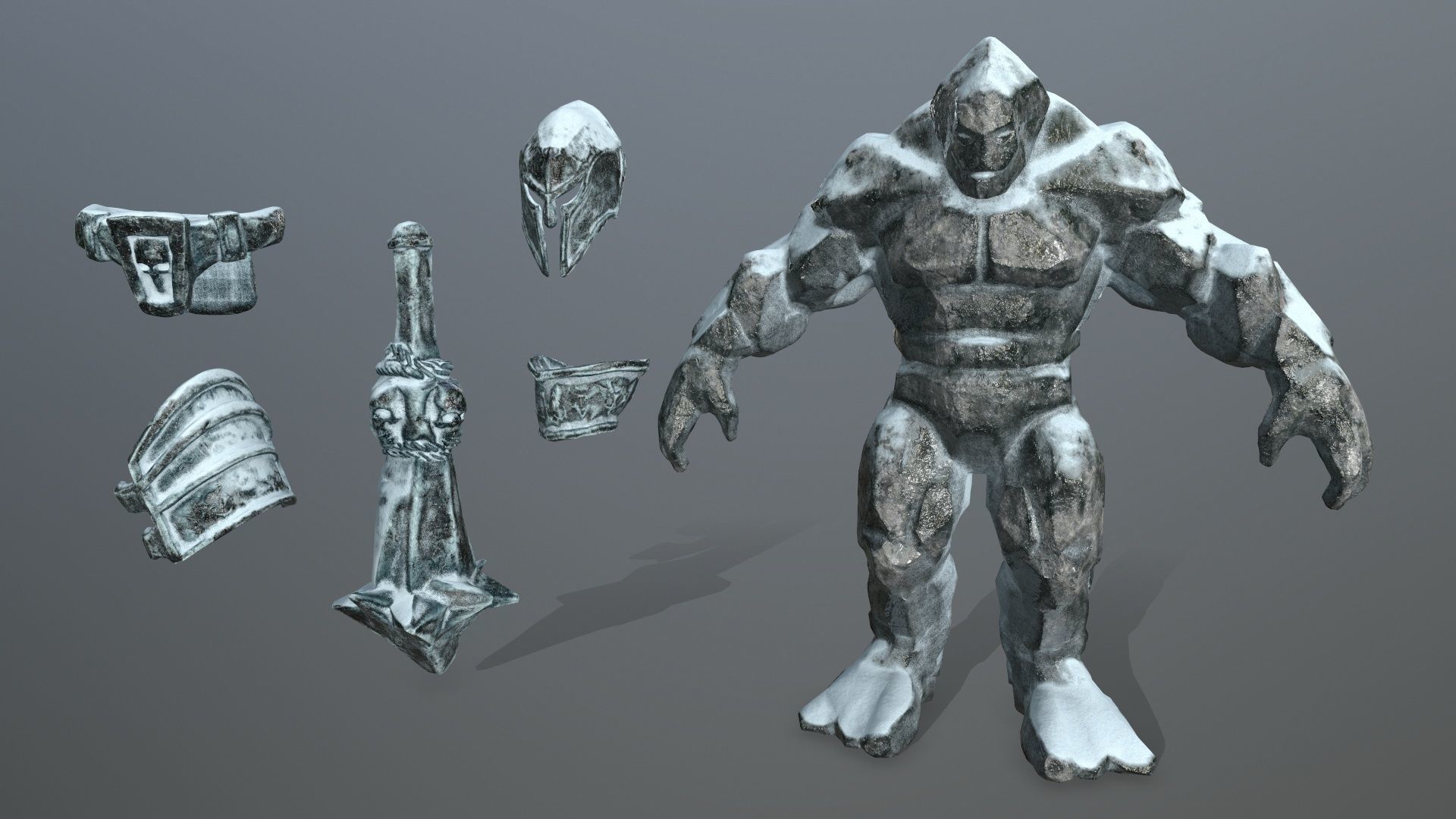 snow monster  Low-poly 3D model_12