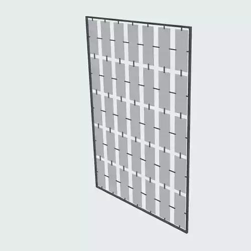 Partition wall panel with squares