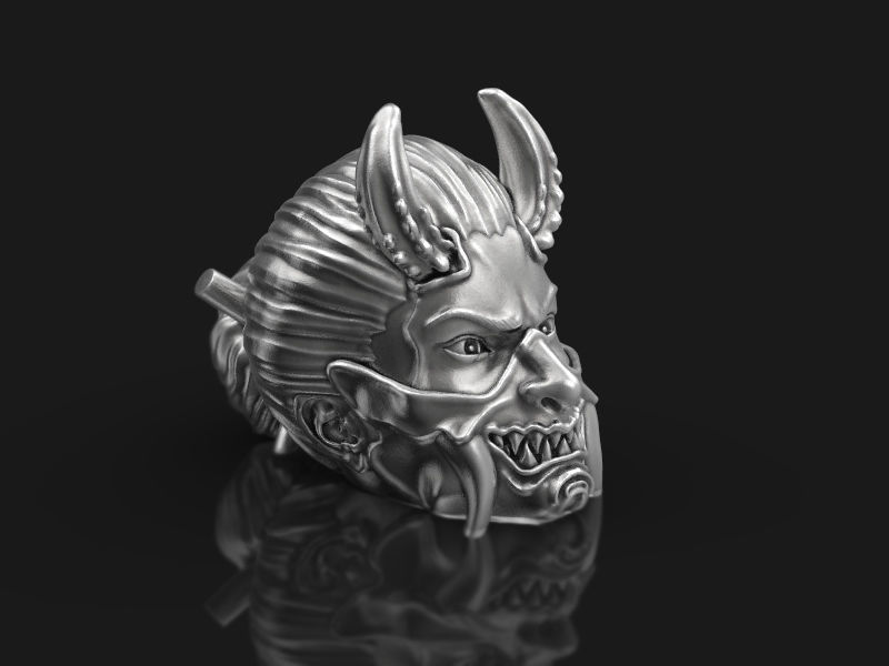 The Japanese demon head 3d model for 3d printing 3D print model 3D print model_9