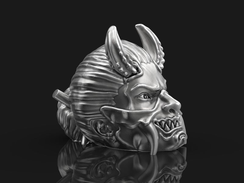The Japanese demon head 3d model for 3d printing 3D print model 3D print model_5