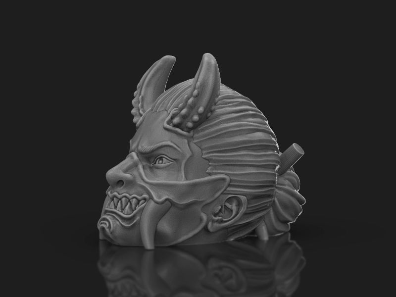 The Japanese demon head 3d model for 3d printing 3D print model 3D print model_14