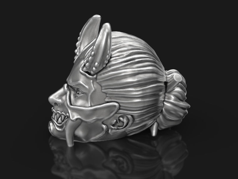 The Japanese demon head 3d model for 3d printing 3D print model 3D print model_4