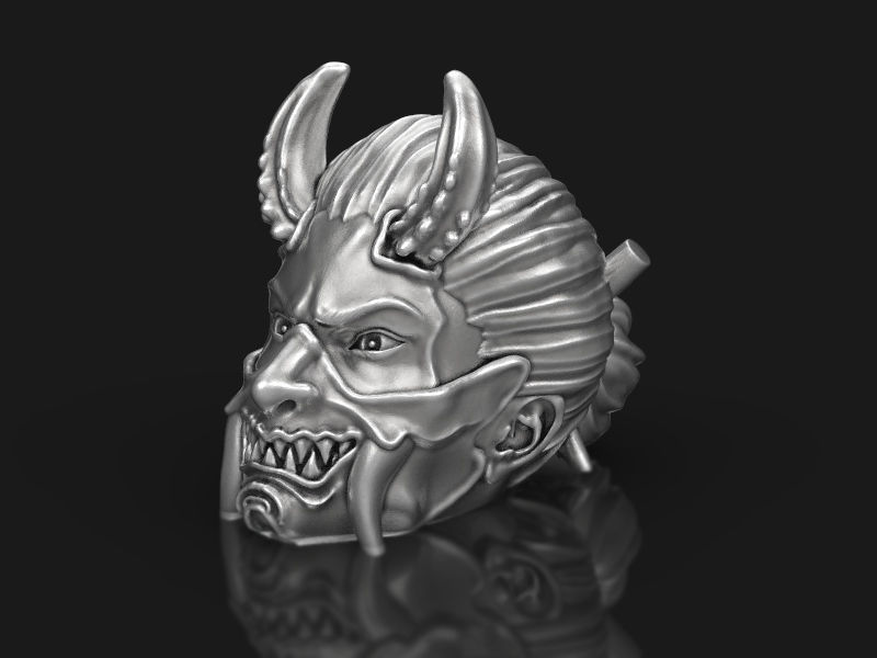 The Japanese demon head 3d model for 3d printing 3D print model 3D print model_3