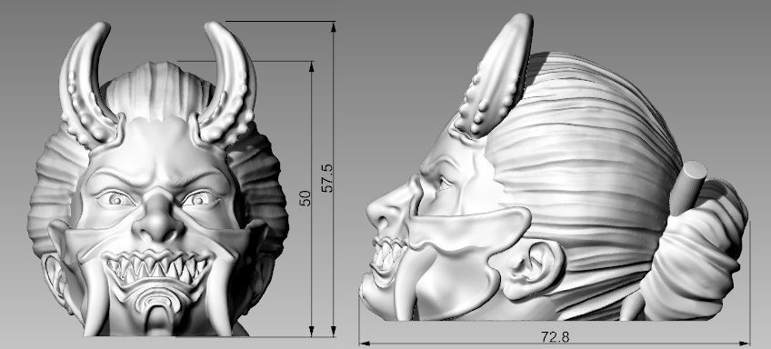 The Japanese demon head 3d model for 3d printing 3D print model 3D print model_18