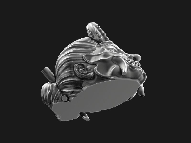 The Japanese demon head 3d model for 3d printing 3D print model 3D print model_10