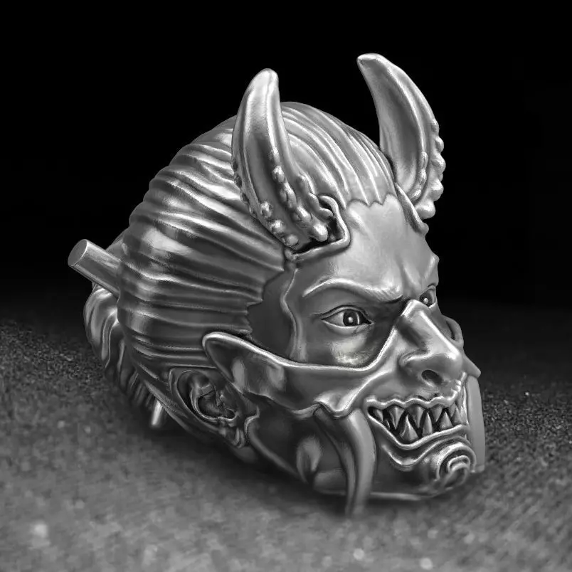 The Japanese demon head 3d model for 3d printing 3D print model 3D print model_0