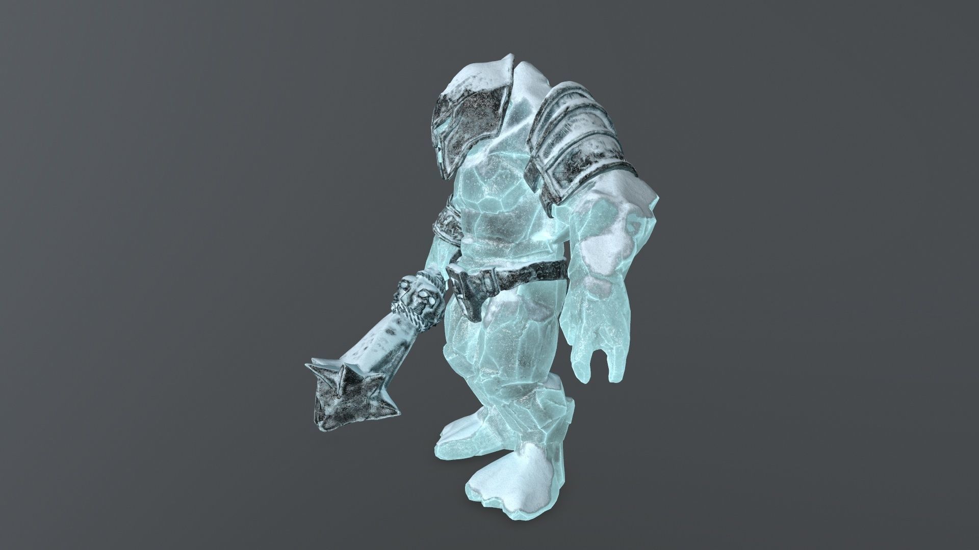 ice monster Low-poly 3D model_7