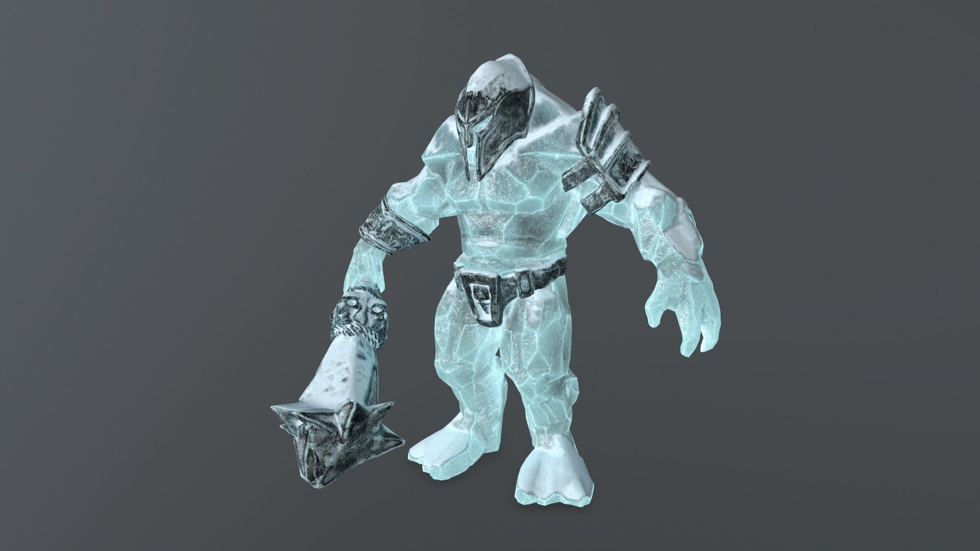 ice monster Low-poly 3D model_6