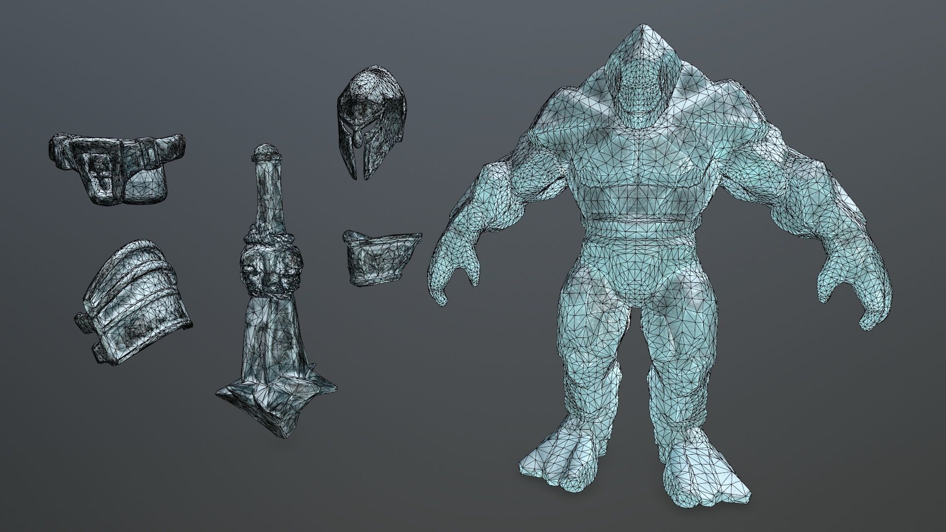 ice monster Low-poly 3D model_15