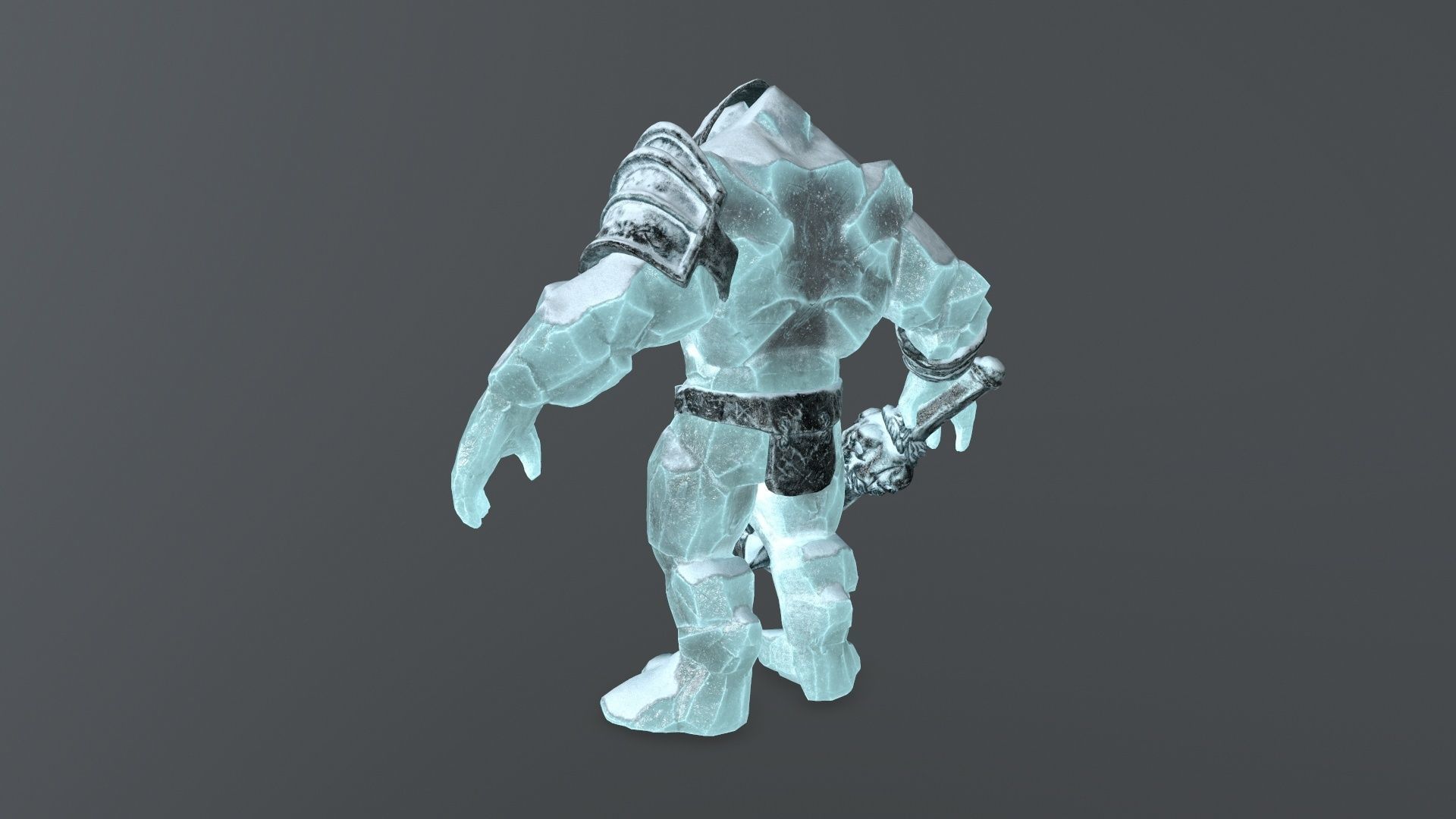ice monster Low-poly 3D model_9