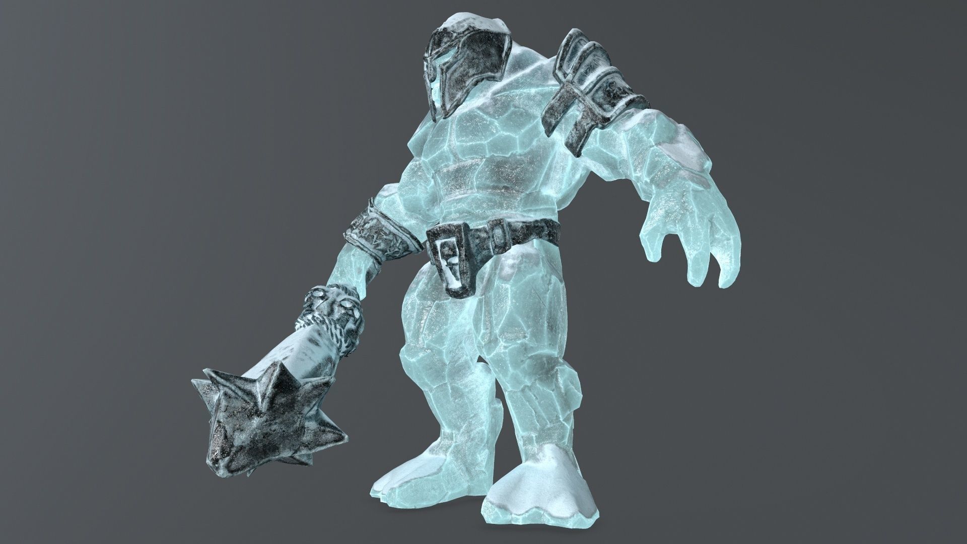 ice monster Low-poly 3D model_1