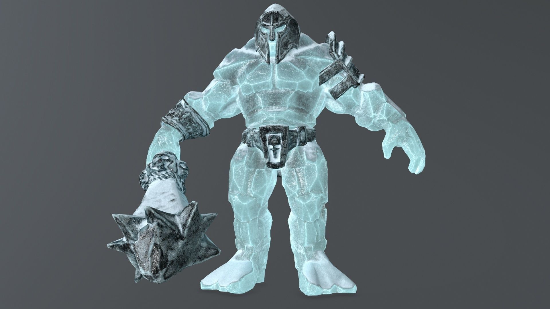 ice monster Low-poly 3D model_2