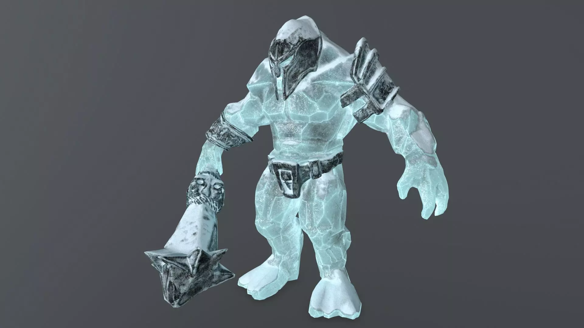 ice monster Low-poly 3D model_0