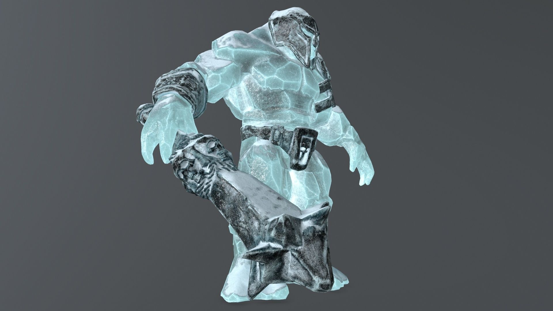 ice monster Low-poly 3D model_3