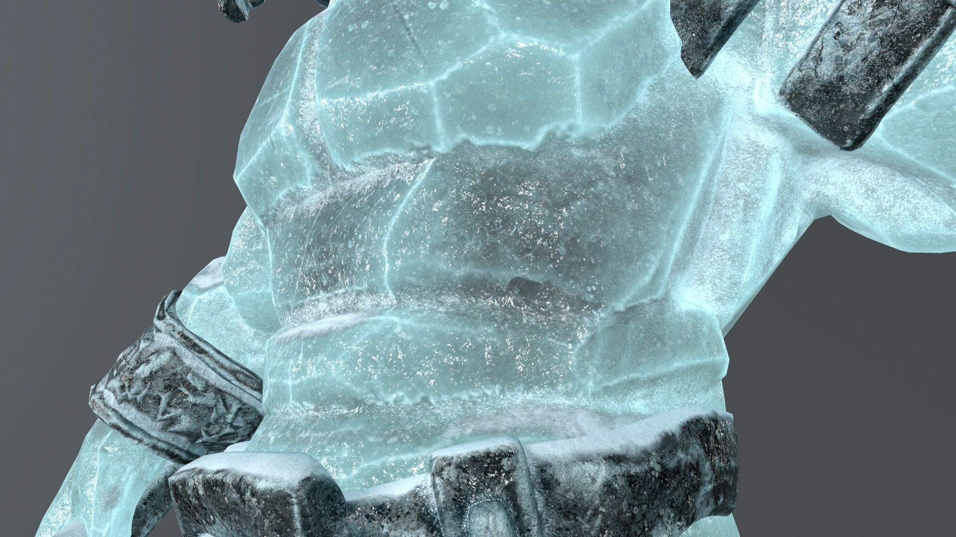 ice monster Low-poly 3D model_5