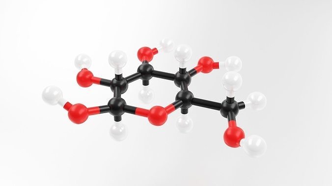 Glucose Molecular C6H12O6 beta-g Low-poly 3D model
