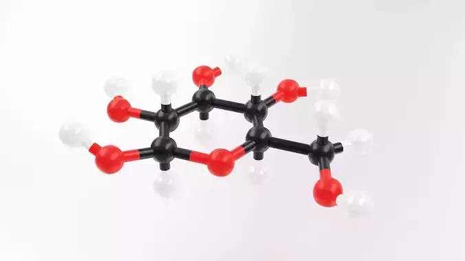 Glucose Molecular C6H12O6 beta-g Low-poly 3D model