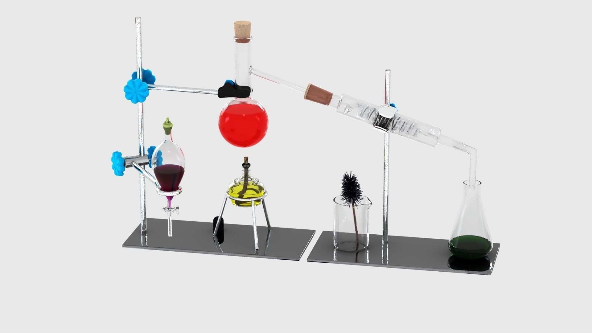 Chemistry Laboratory Glassware Condenser Low-poly 3D model_19
